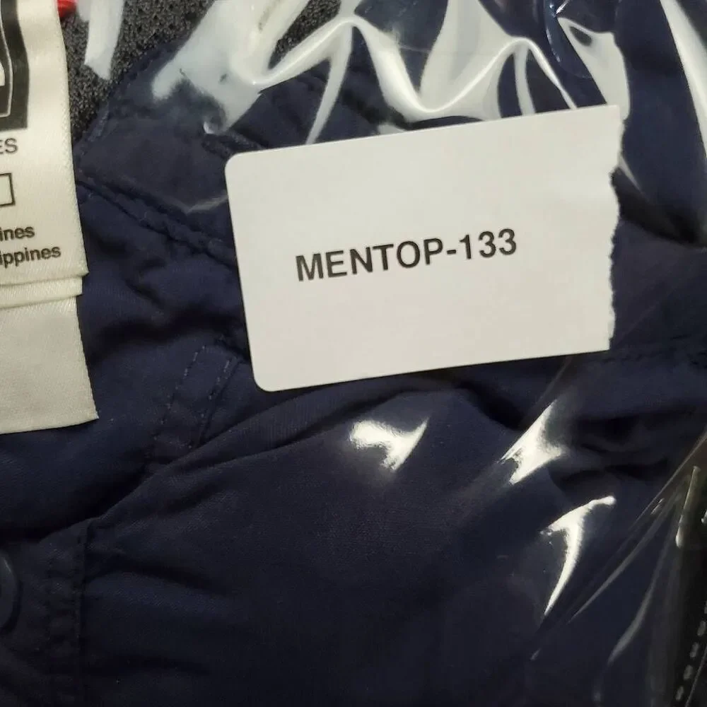 Mens The North Face Large Navy Button Front Fishing Shirt